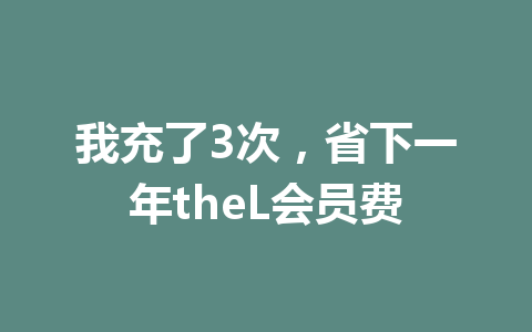 我充了3次，省下一年theL会员费 一