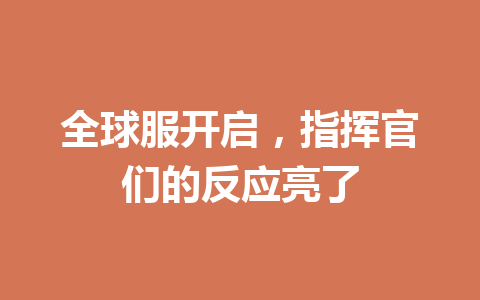 全球服开启，指挥官们的反应亮了 一