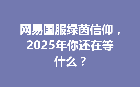 网易国服绿茵信仰，2025年你还在等什么？ 一